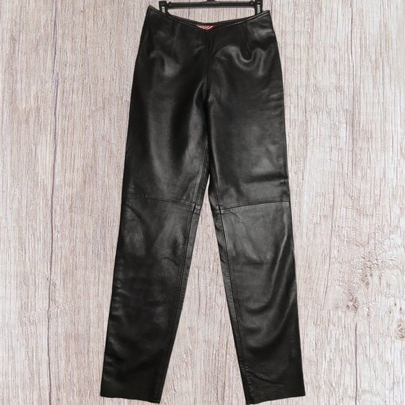USA Bikers Pants - USA Bikers Dream Apparel Pant Black Faux Leather 8